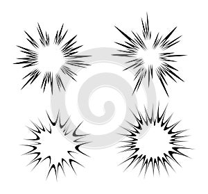 Vector abstract radial burst. black star explosion