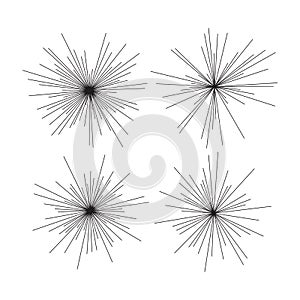 Vector abstract radial burst. black star explosion