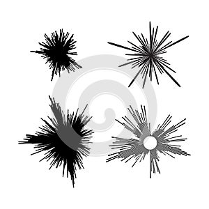 Vector abstract radial line burst