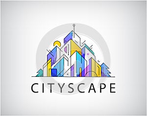 Vector abstract real estate logo, illustration, design for business visual