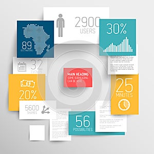 Vector abstract rectangles infographic template