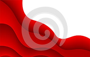 Vector Abstract Red Gradient Waves and Curves Background