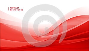 Vector abstract red wavy background. Curve flow motion