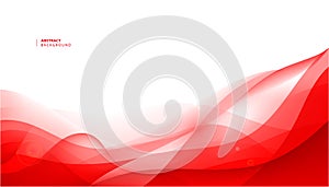 Vector abstract red wavy background. Curve flow motion.