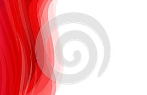 Vector abstract red wavy background, wallpaper for any design.
