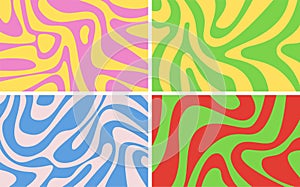 vector abstract retro background with colorful psychedelic waves