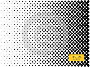 Vector abstract, retro halftone dots. Overlay element. Black dots, circles on a light isolated background.