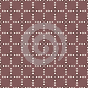 Vector abstract retro vintage geometric seamless pattern. Brown and beige color