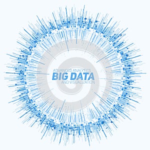 Vector abstract round big data visualization. Futuristic infographics design. Visual information complexity