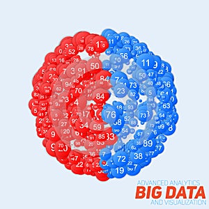 Vector abstract round colorful big data information sorting visualization. Social network, financial analysis of complex