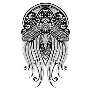 Vektor abstraktné more medúza 