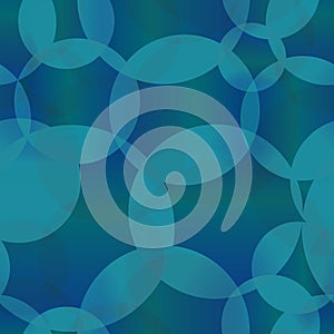Vector abstract seamless background of blue molecules and bubble