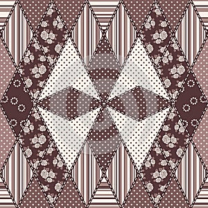 Vector abstract seamless patchwork pattern