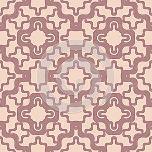 Vector abstract seamless pattern with curved lines, smooth wavy grid, mesh, net