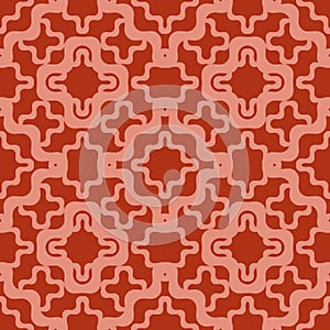 Vector abstract seamless pattern with curved shapes, smooth wavy grid, mesh, net