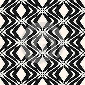Vector abstract seamless pattern. Monochrome geometric background, diamond grid