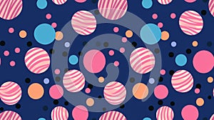 vector abstract seamless pattern. Multicolored circles and balls on a pattern for print, textiles,
