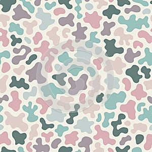 Vector abstract seamless pattern with organic shapes, colorful fluid forms