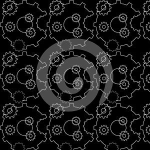 Vector abstract seamless pattern with pacman gears