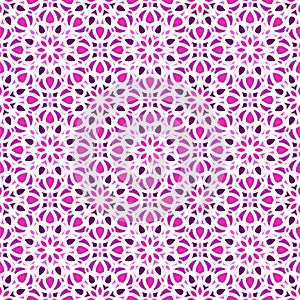 Vector Abstract Seamless Pattern in purple colors. Vintage Geometric East Ornament Pattern.