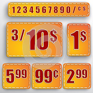 Vector abstract set of price stickers
