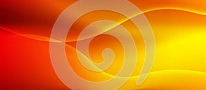 Vector Abstract Shining Curves in Red, Orange and Yellow Gradient Background Banner