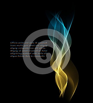 Vector Abstract shiny color gold wave design element on dark background. Science or technology design