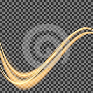 Vector Abstract shiny color gold wave design element with glitter effect