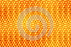 Vector Abstract Shiny Honeycomb Texture in Orange and Yellow Gradient Background