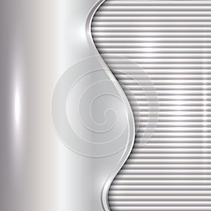 Vector abstract silver background with curve and stripes