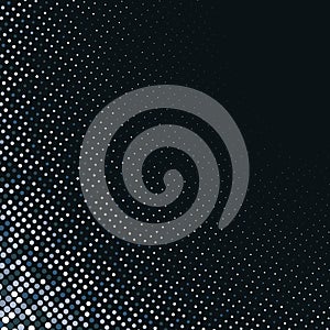 Vector abstract silver halftone pattern on black background