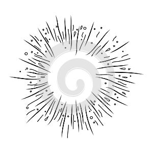 Vector abstract sketch of radial burst