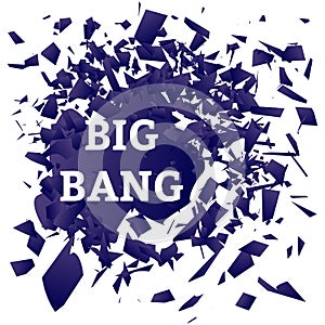 Vector. Abstract slow motion explode broken glass particle element