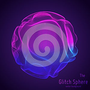 Vector abstract sphere of particles, points array. Futuristic vector illustration. Technology digital splash or