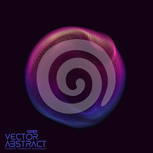 Vector abstract sphere of particles, points array. Futuristic vector illustration. Technology digital splash or