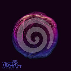 Vector abstract sphere of particles, points array. Futuristic vector illustration. Technology digital splash or