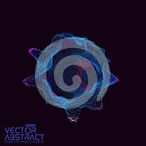 Vector abstract sphere of particles, points array. Futuristic vector illustration. Technology digital splash or