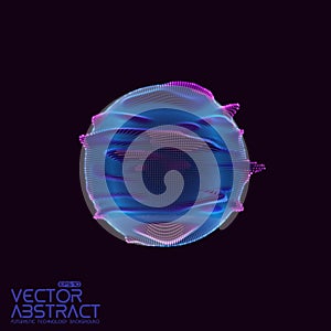 Vector abstract sphere of particles, points array. Futuristic vector illustration. Technology digital splash or