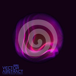 Vector abstract sphere of particles, points array. Futuristic vector illustration. Technology digital splash or