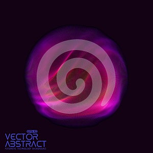 Vector abstract sphere of particles, points array. Futuristic vector illustration. Technology digital splash or