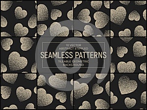 Vector Abstract Stippled Seamless Patterns