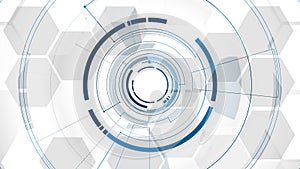 Vector abstract technological middle tunnel template