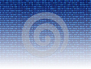 Vector: Abstract Technology Background, Blue Binary Code Digital Backdrop.