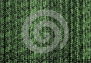 Vector Abstract Technology Binary Code Stream Green Background, Programming, Coding.