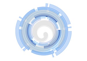 Vector abstract technology blue circle on white background.