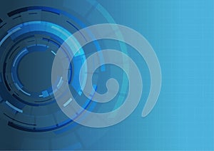 Vector : Abstract technology circle with blue grid background