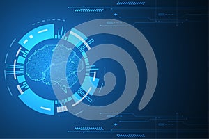 Vector abstract technology electronic brain design.