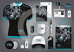 Vector abstract technology sport design with Gift Items, Color promotional souvenirs design for link corporate identity