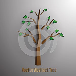 Vector abstract tree with green foliages,eps 10.
