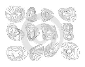 vector abstract tree rings. organic amoeba blob shape